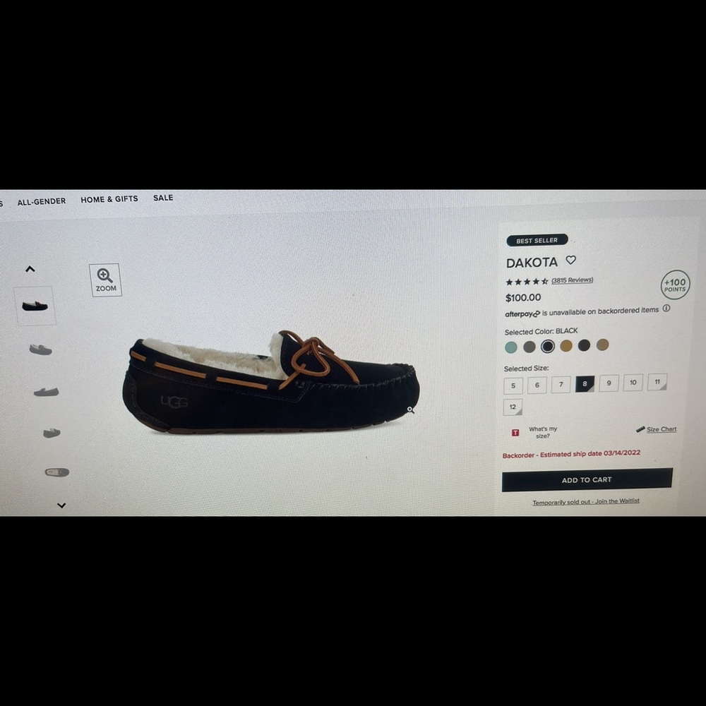 UGG Black Dakota Slippers 6